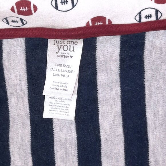 Just One You Carter's All Star Football Striped Double Sided Security Blanket - Picture 5 of 5